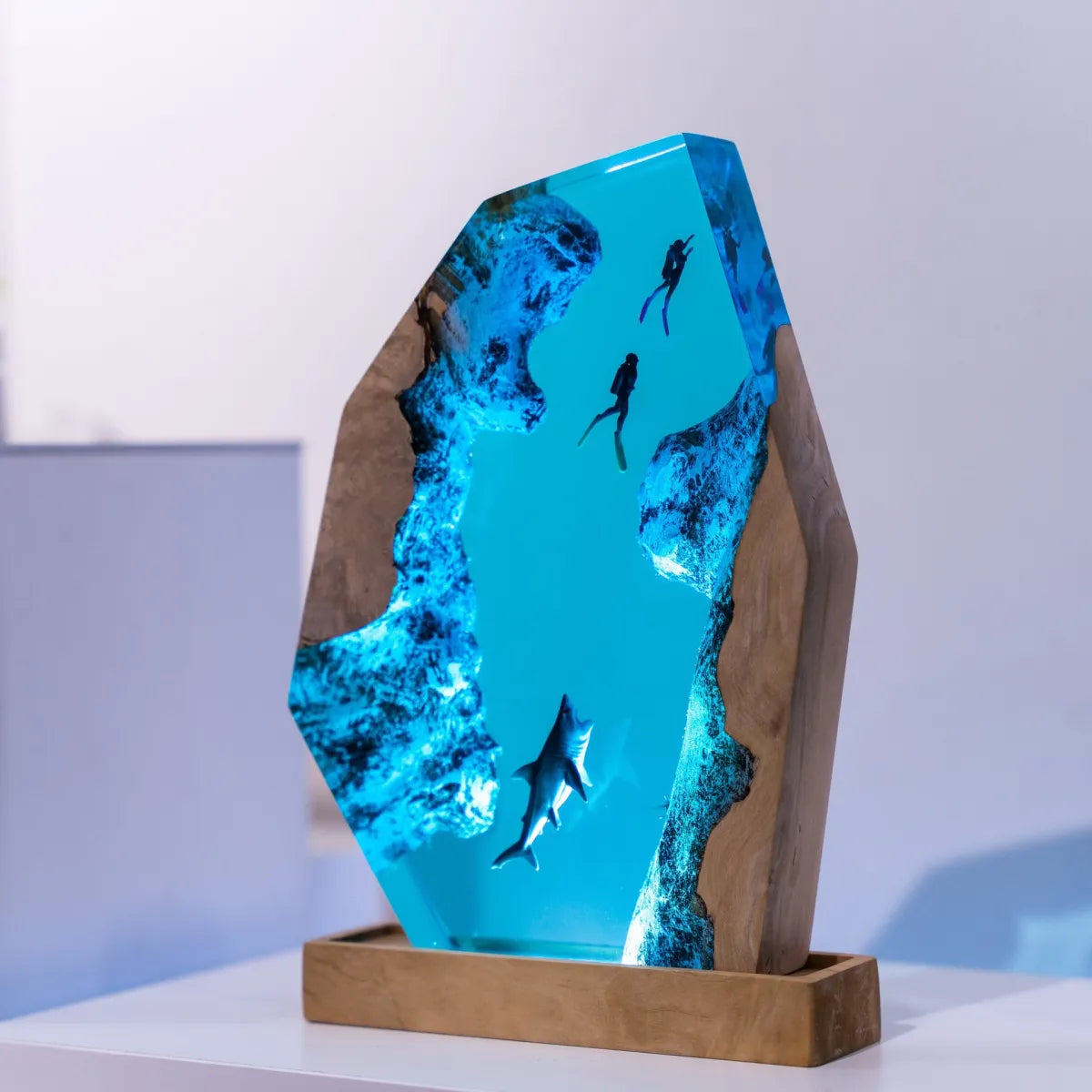 Handcrafted Resin & Wood Sleep-Aid Night Light