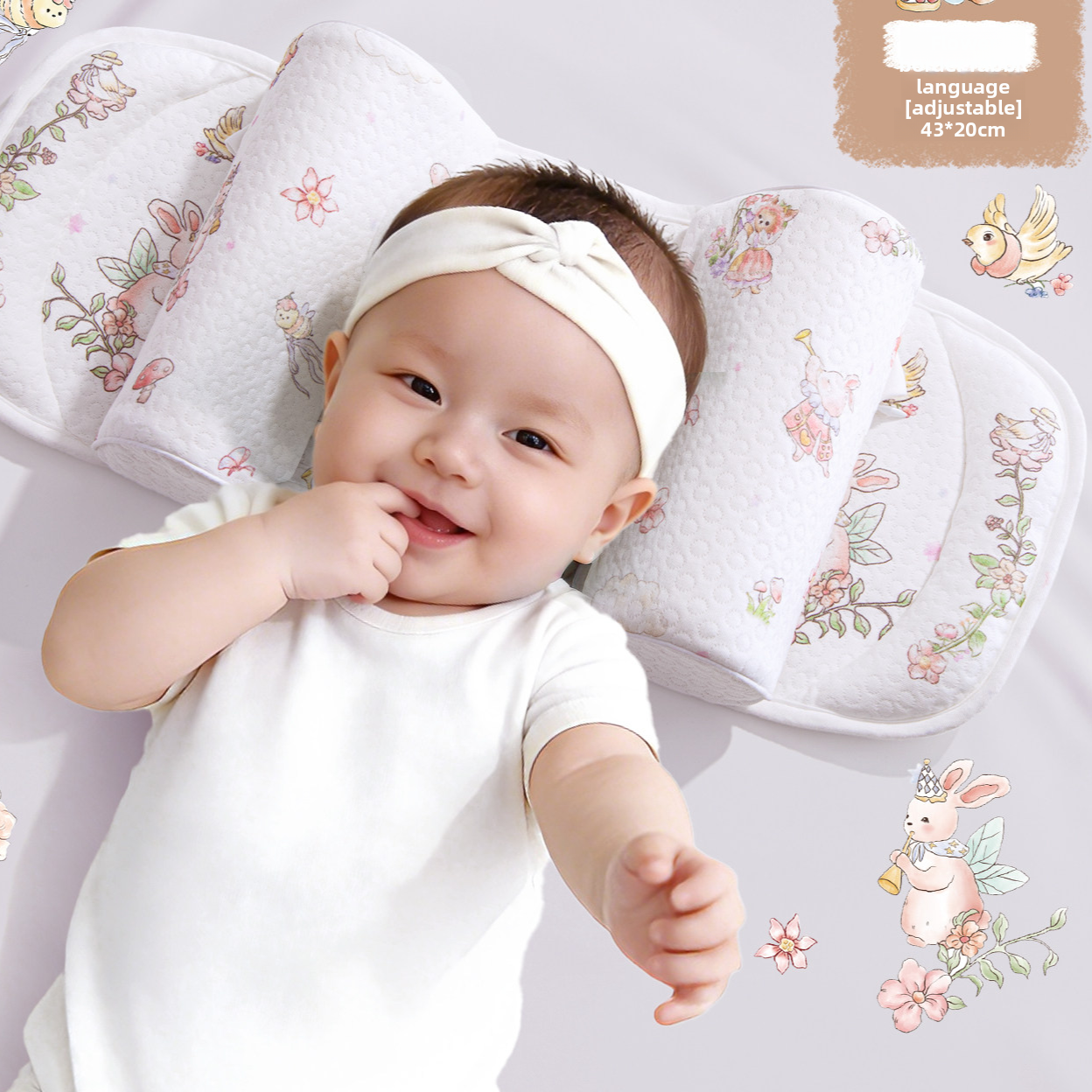 SereneRest Ergonomic Baby Head Shaping Pillow – Adjustable Support for Gentle Neck Alignment & Flat Head Prevention