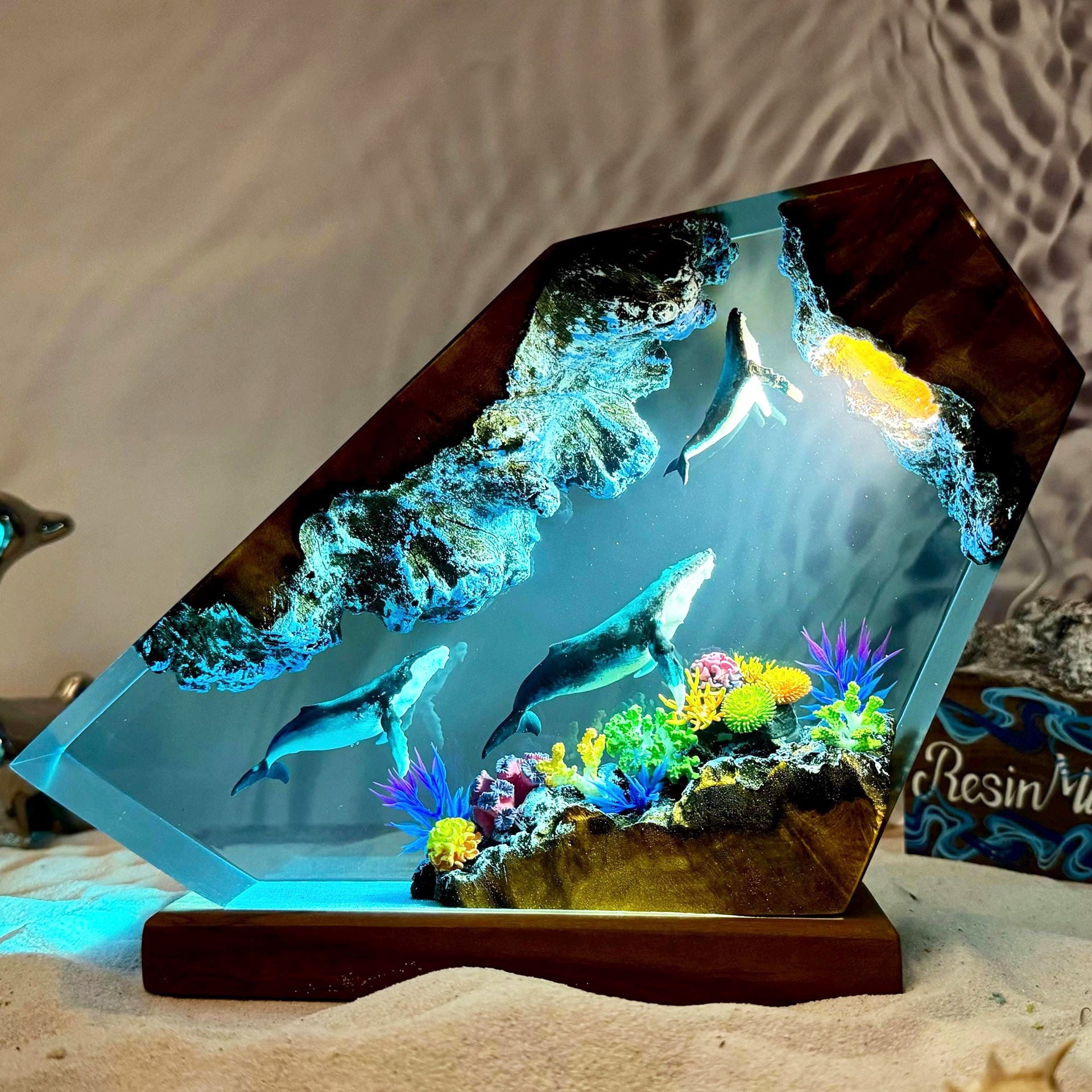 Coralline — Whale Resin & Wood Lamp