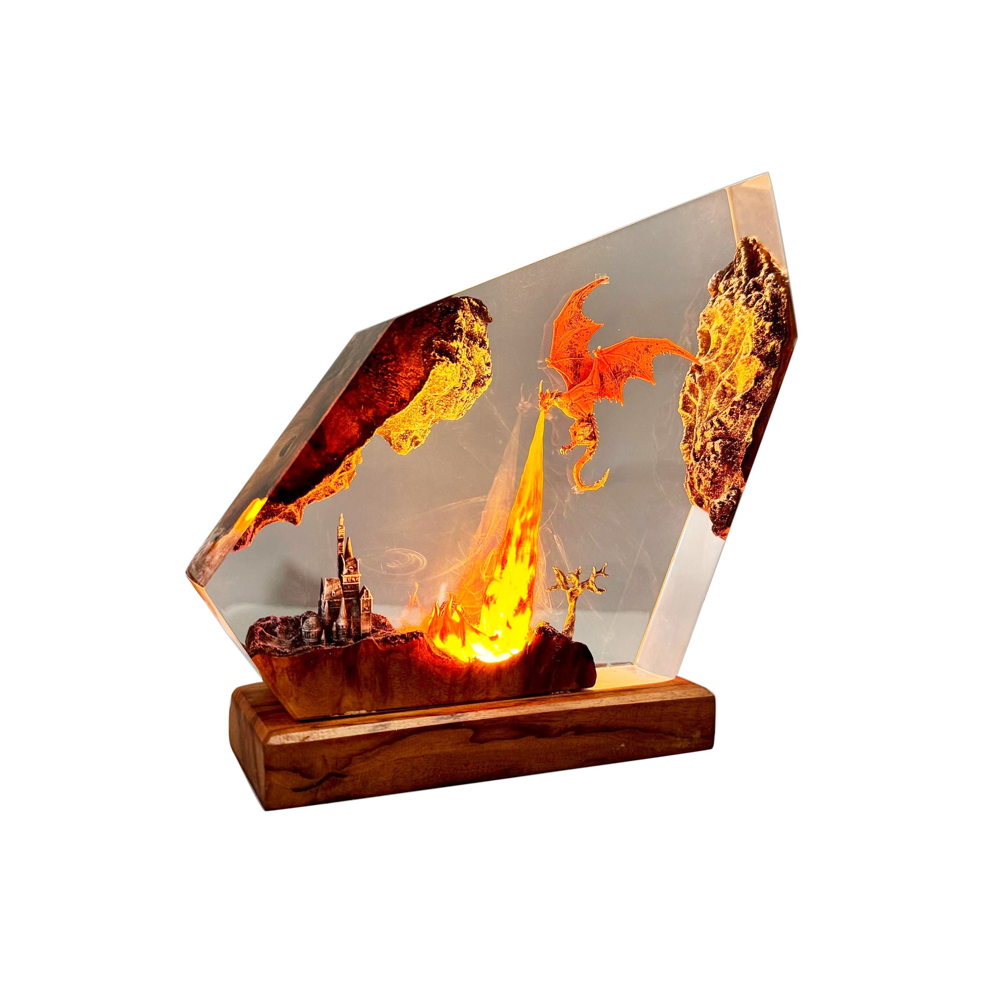 Emberwing — Fire Dragon Resin Lamp
