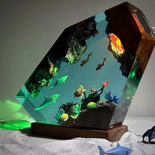 Orca Diver Resin Night Light