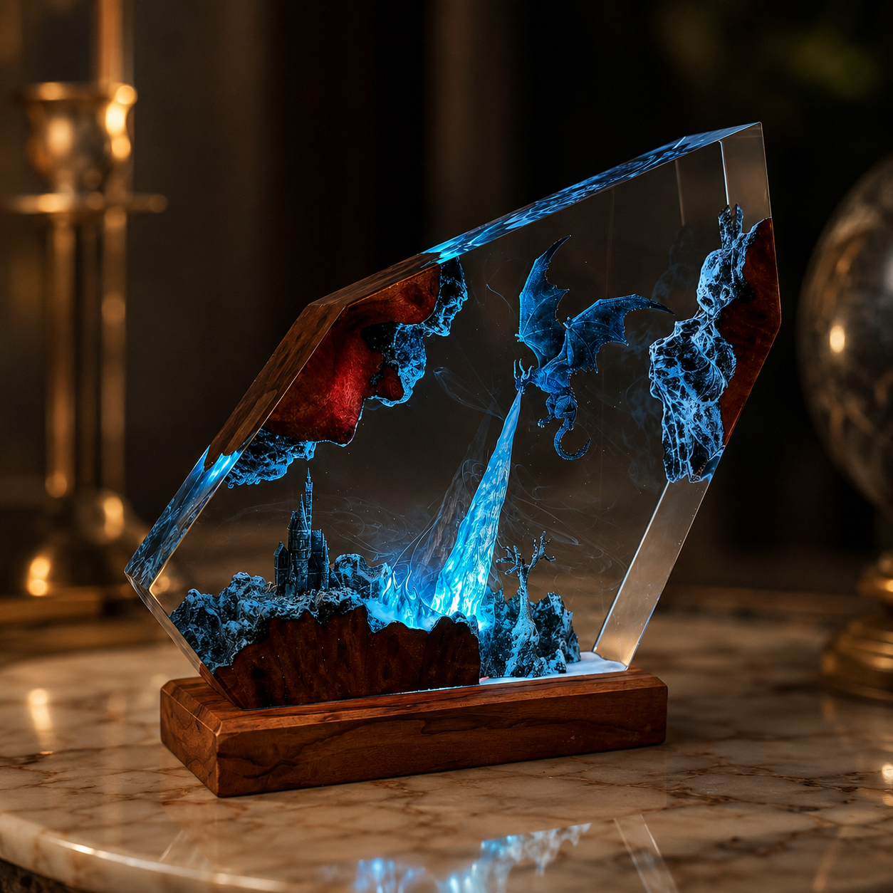 Frostwing — Ice Dragon Resin Night Light