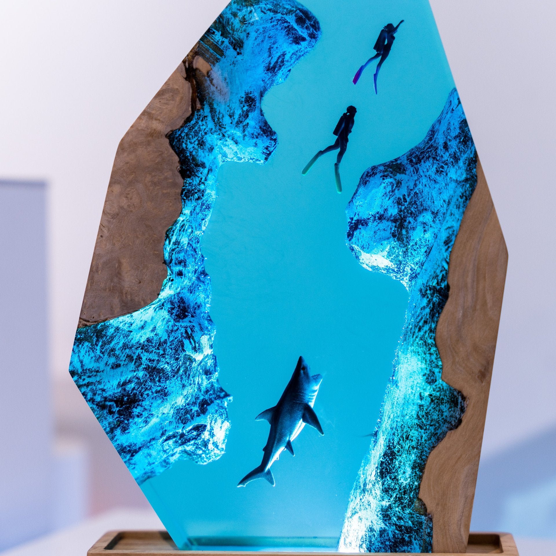 Tidepool — Ocean Diver Resin & Wood Night Light