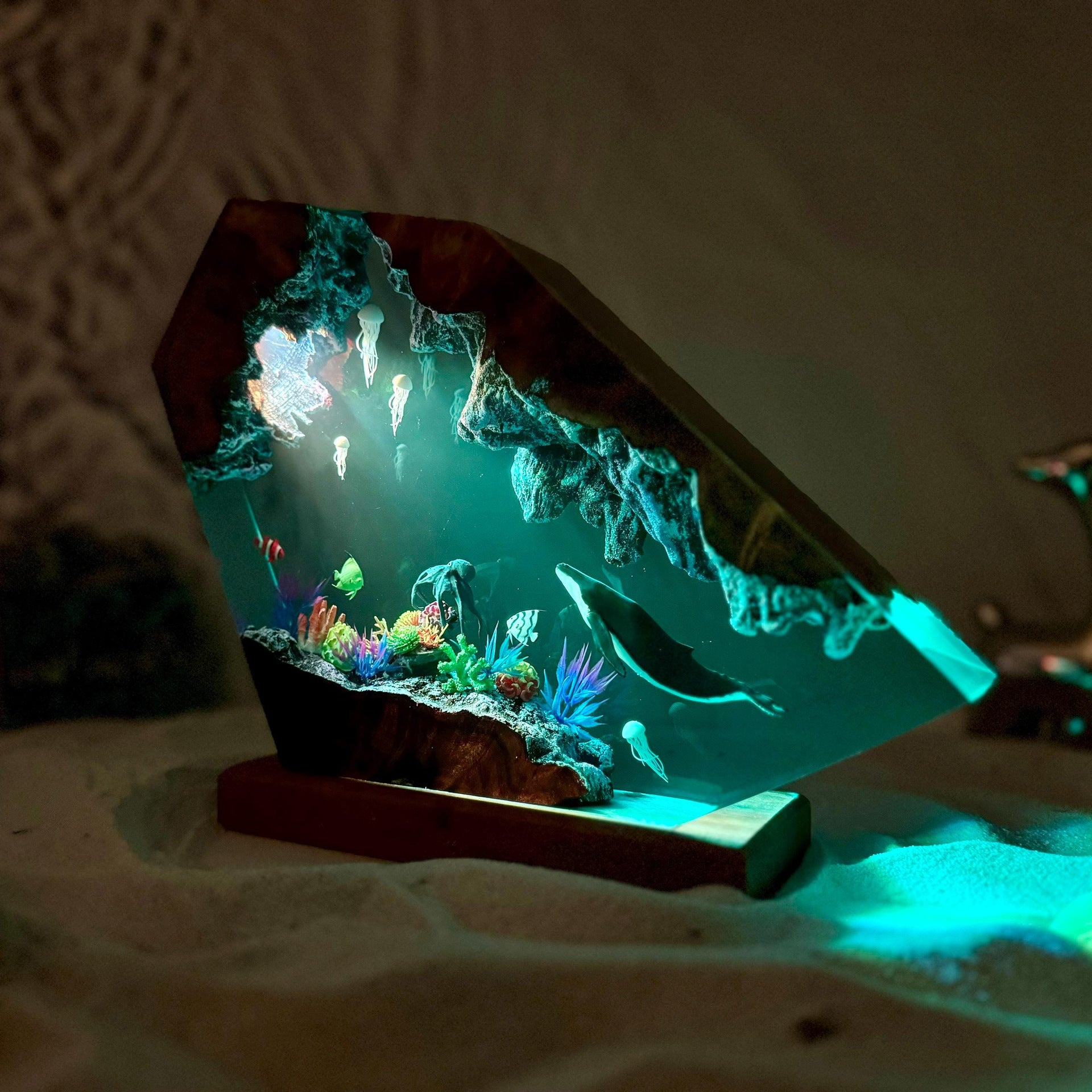 Mareluna — Whale & Jellyfish Resin Night Light