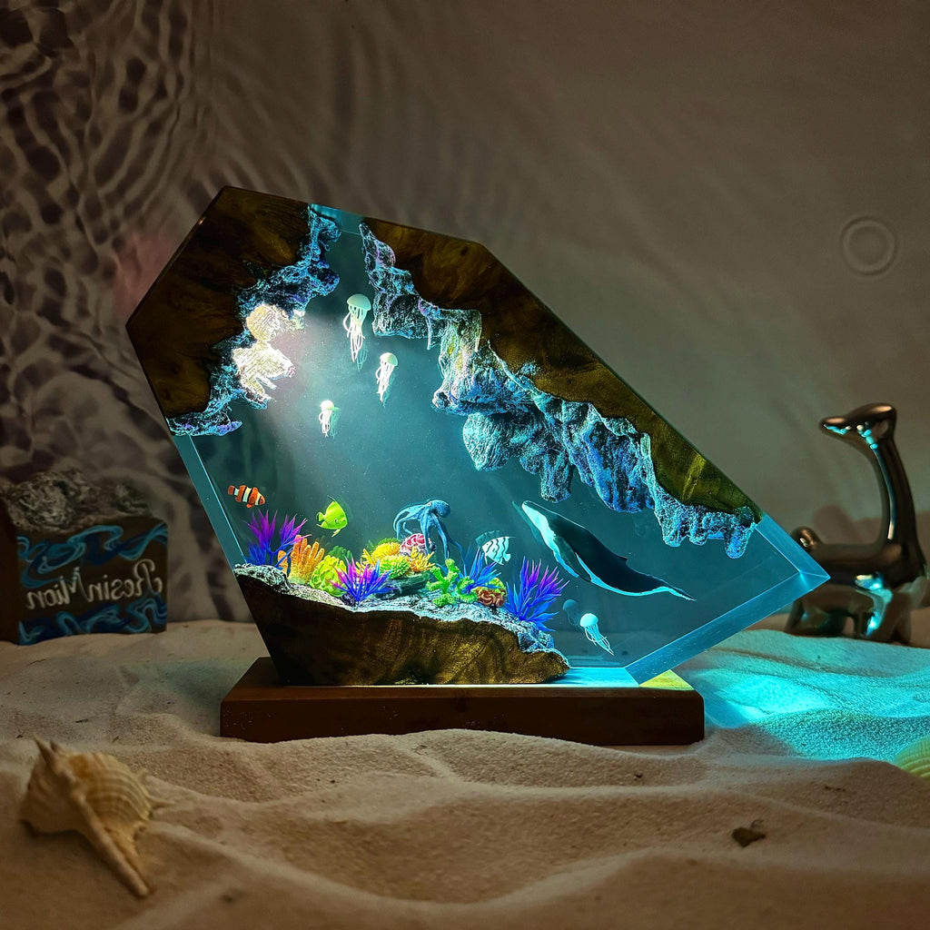 Mareluna — Whale & Jellyfish Resin Night Light