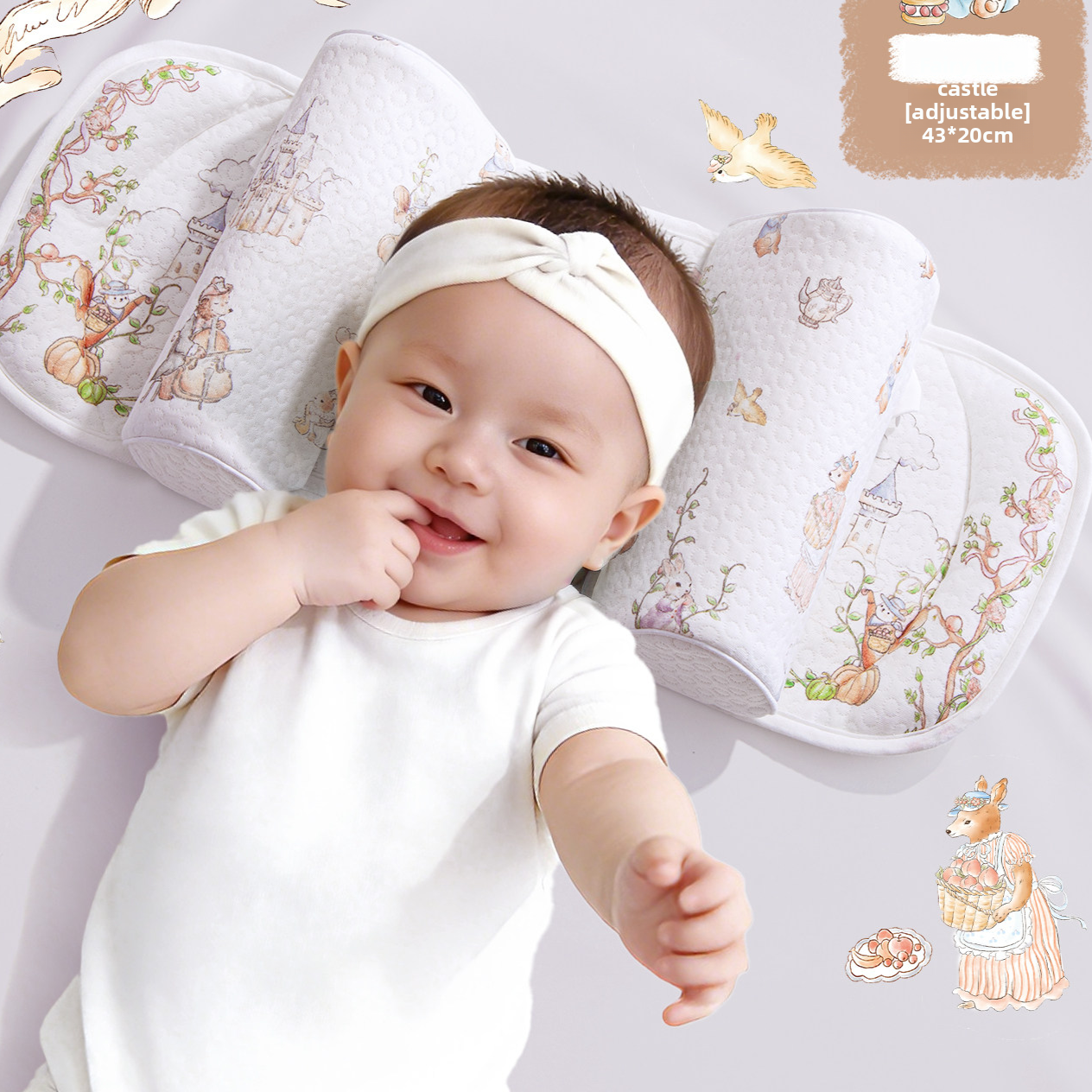 SereneRest Ergonomic Baby Head Shaping Pillow – Adjustable Support for Gentle Neck Alignment & Flat Head Prevention