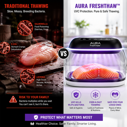 AURA FreshThaw™ | Pro-Series Intelligent Rapid Defroster & UVC Sanitizer