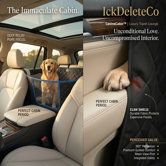 CanineCabin™ Luxury Dog Car Seat Cover Hammock | Waterproof Backseat SUV Leather Protector with Mesh Window