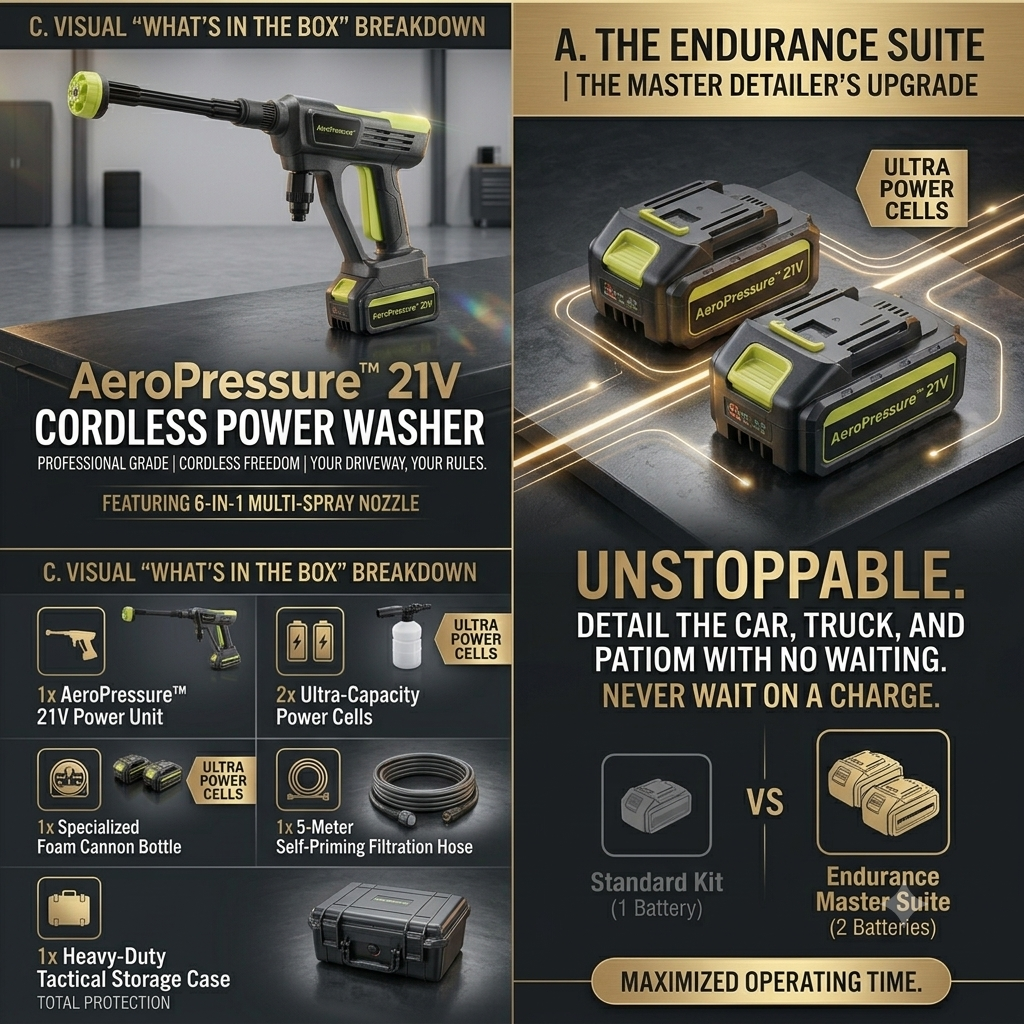 AeroPressure™ 21V Pro – Cordless High-Pressure Detailing System