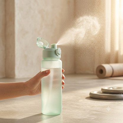 HydroMist – Dual-Action Luxury Sports Bottle & Cooling Facial Mist