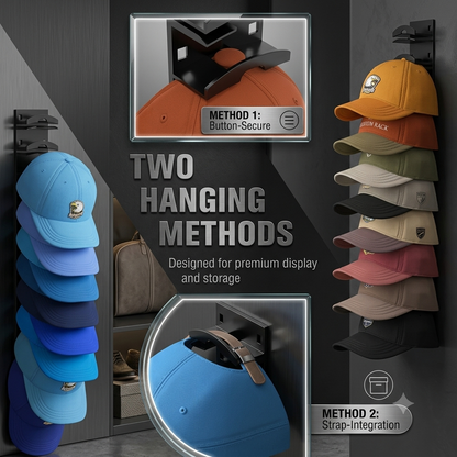 The Signature Cap Organizer: Sleek, Space-Saving Wall Storage System
