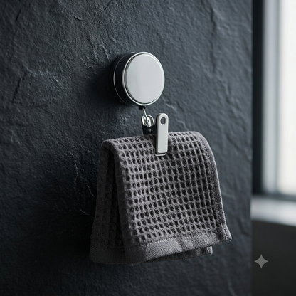 OmniMount™ Premium Retractable Organiser | Punch-Free Minimalist Towel & Utility Holder