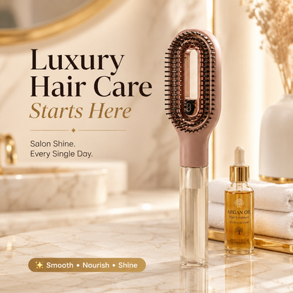 LumiMist™ Essential Oil Hair Smoothing Comb | Anti-Frizz Detangling & Shine Treatment Brush