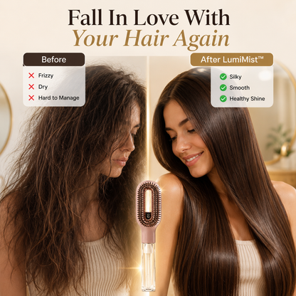 LumiMist™ Essential Oil Hair Smoothing Comb | Anti-Frizz Detangling & Shine Treatment Brush