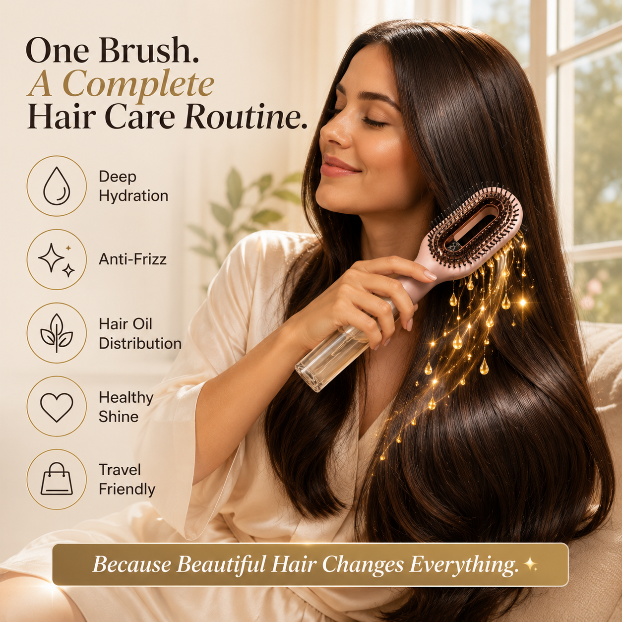 LumiMist™ Essential Oil Hair Smoothing Comb | Anti-Frizz Detangling & Shine Treatment Brush