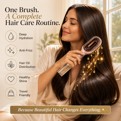 LumiMist™ Essential Oil Hair Smoothing Comb | Anti-Frizz Detangling & Shine Treatment Brush