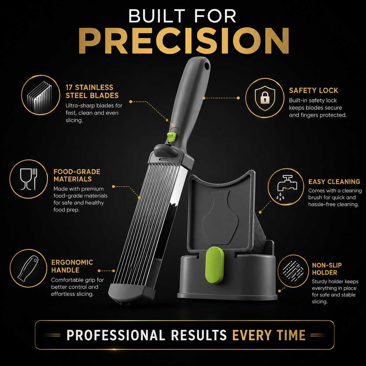 ProSlice™ 17-Blade Meat Slicer
Slice Perfect Meat in Seconds — Like a Professional Chef.