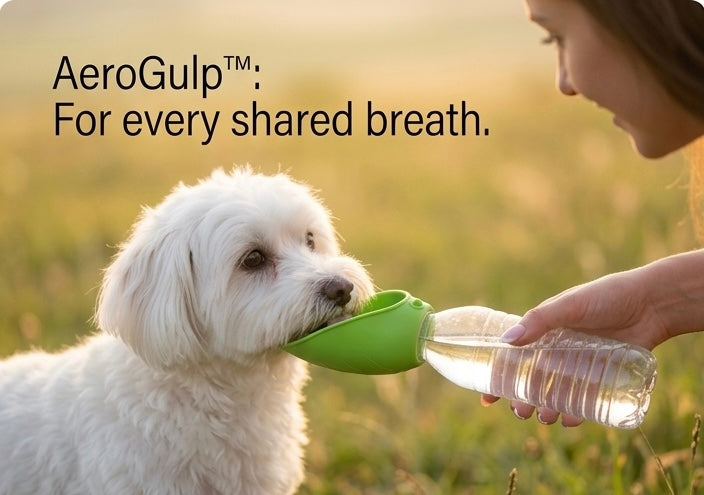 AeroGulp™ Portable Leaf Water Dispenser – Ultra-Light Silicone Pet Travel Bottle Cup