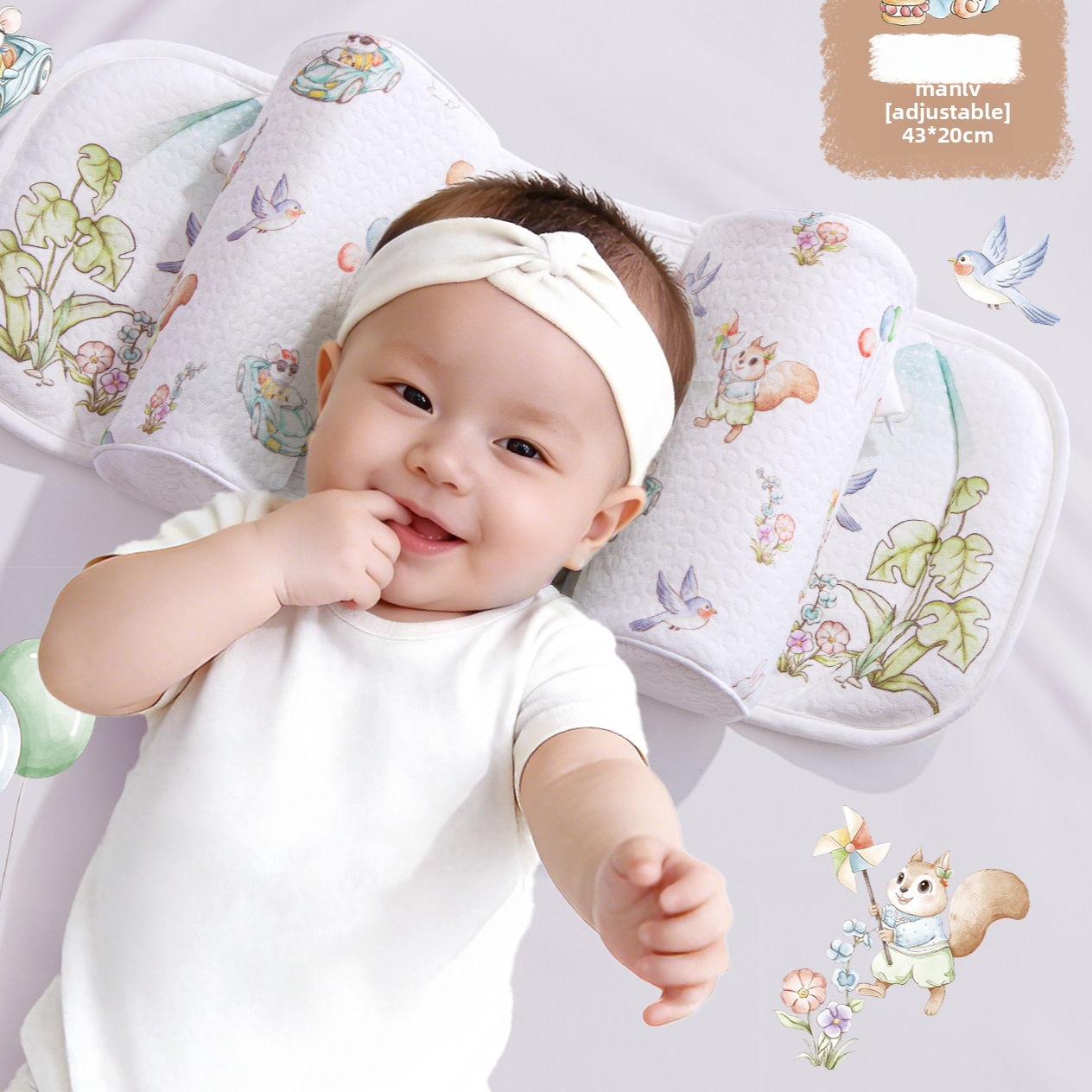 SereneRest Ergonomic Baby Head Shaping Pillow – Adjustable Support for Gentle Neck Alignment & Flat Head Prevention