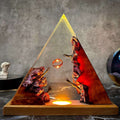 Pinnacle — Resin & Wood Pyramid Lamp