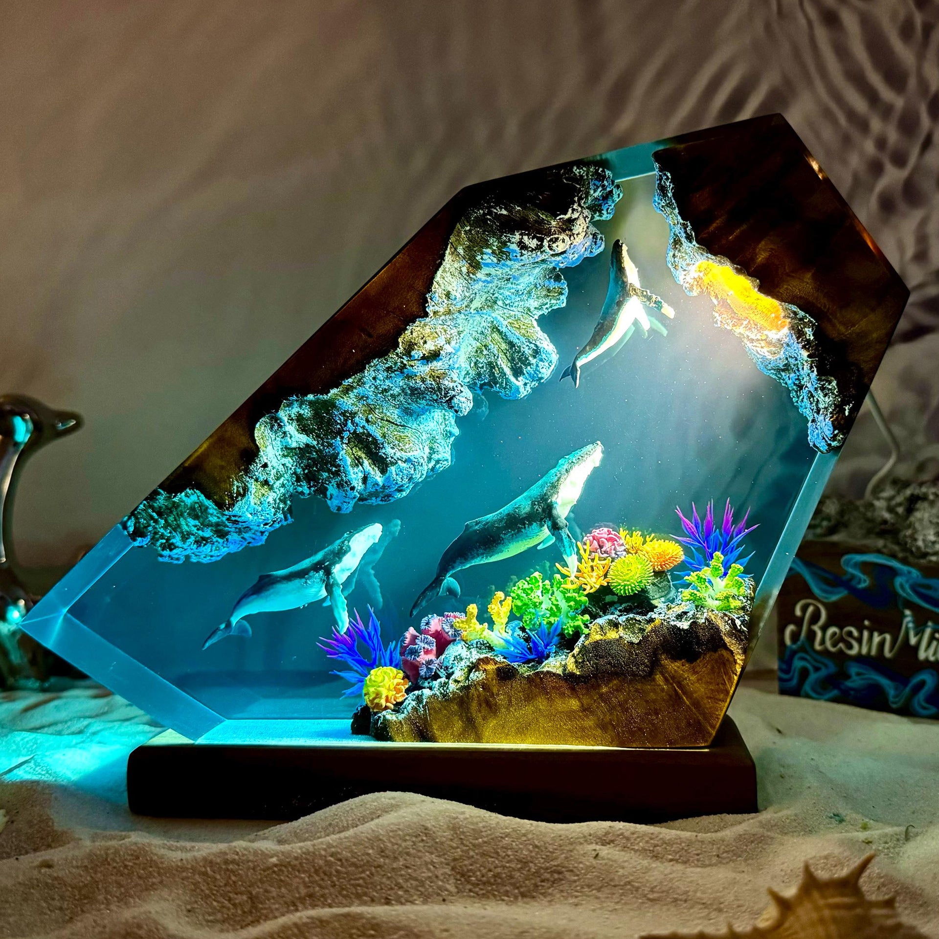 Coralline — Whale Resin & Wood Lamp