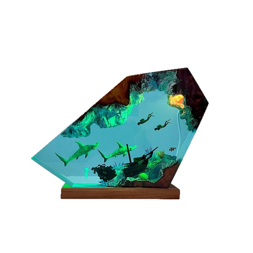 Abyss — Hammerhead Shark Resin Lamp